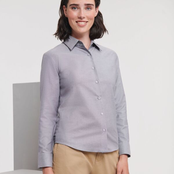 Ladies' Long Sleeve Tailored Oxford Shirt Thumbnail