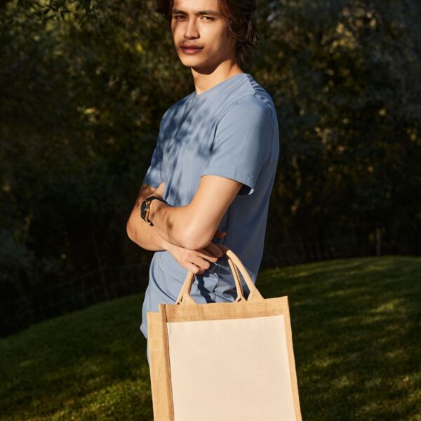 Cotton Pocket Jute Midi Tote Thumbnail